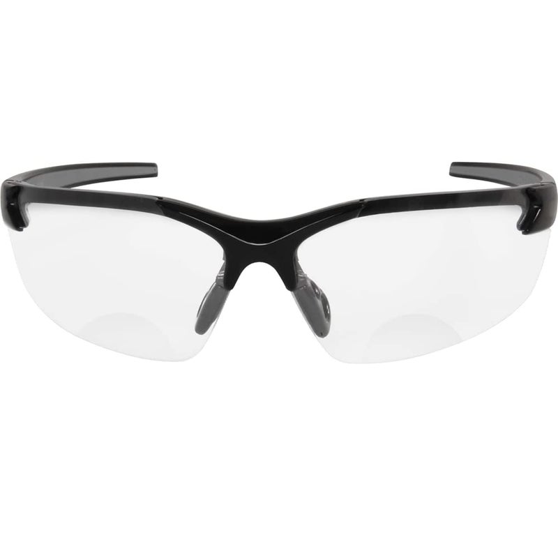 Edge DZ111-2.0-G2 Zorge G2 Wrap-Around Safety Glasses, 2.0 Magnification, Anti-Scratch, Non-Slip, UV 400, Military Grade, ANSI/ISEA & MCEPS, 5.04" Wide, Black Frame / Clear Lens - Image 2
